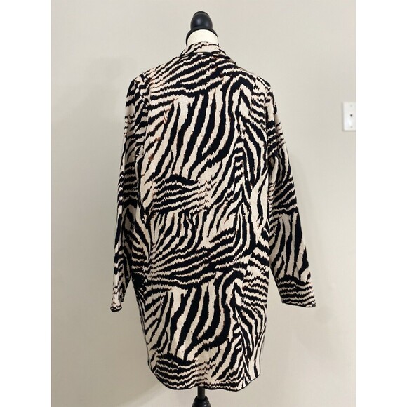 LIVERPOOL Open Front Cardigan Sweater Coat Abstract Zebra Jacquard New Size XL - Picture 5 of 16